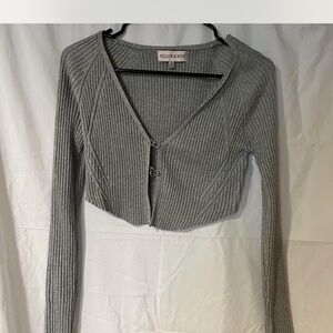 Willow & Wind Gray Ribbed Sweater